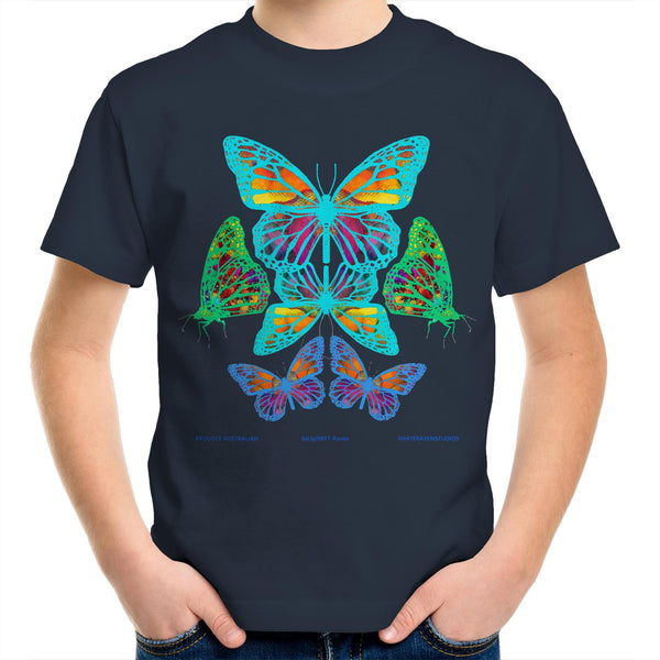 BUTTERFLY BUNCH - Kids Youth Crew T-Shirt-