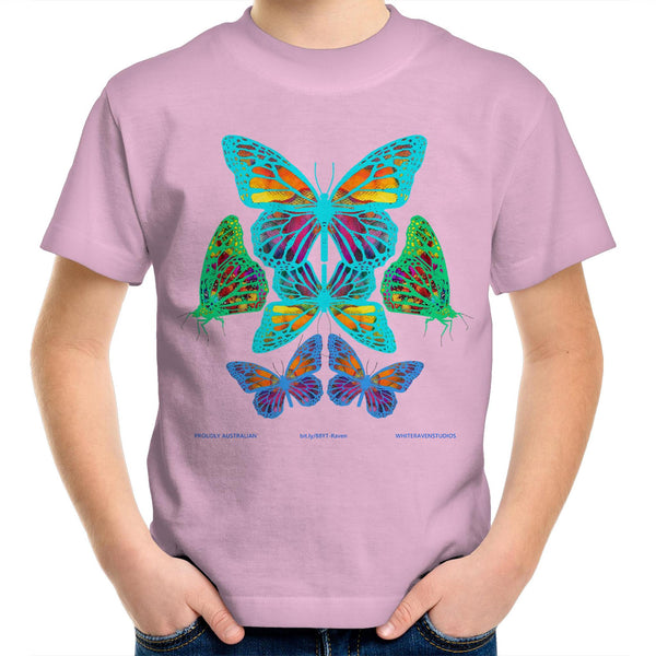 BUTTERFLY BUNCH - Kids Youth Crew T-Shirt-